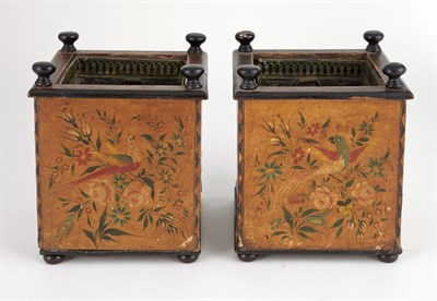 Lot 304 - Pair of Painted and Decorated Maple...