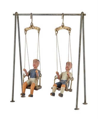 Lot 148 - Children on a Swing Wood and Metal Toy...