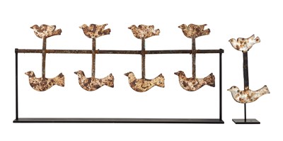 Lot 224 - Set of Four Bird-Form Painted Iron Shooting...