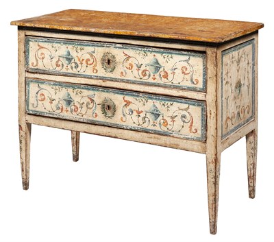 Lot 319 - Continental Neoclassical Painted and Decorated...
