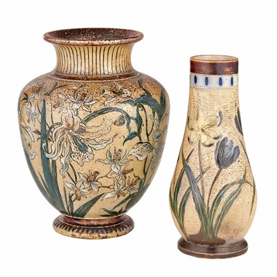 Lot 347 - Two Martin Brothers Stoneware Vases London,...