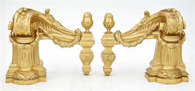 Lot 477 - Pair of Late Louis XV Ormolu Chenets Circa...