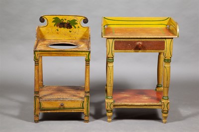 Lot 250 - American Painted and Decorated Wood Wash Stand...