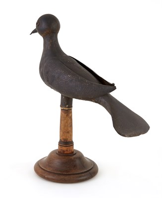 Lot 164 - Folk Art Iron Bird On a turned wood stand....