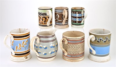 Lot 244 - Group of Seven Mochaware Articles First half...