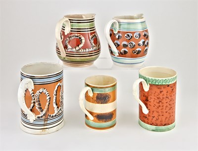 Lot 367 - Group of Five Mochaware Articles First half...
