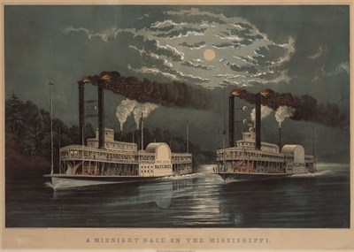 Lot 98 - Currier & Ives, publishers MIDNIGHT RACE ON...