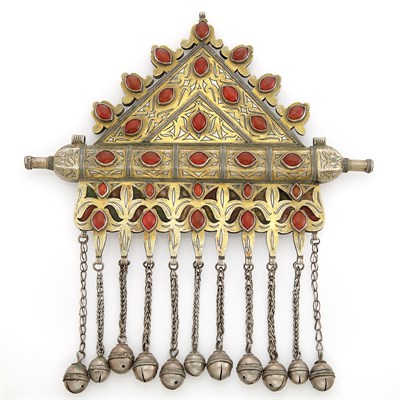 Lot 2191 - Mixed Metal and Carnelian Breast Plate