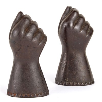 Lot 360 - Pair of Cast Iron Weights Each of hand form....