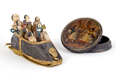 Lot 176 - Folk Art Cloth and Composition Figural Group...