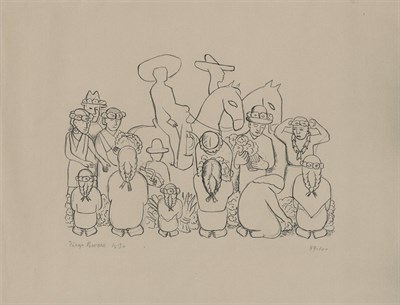Lot 134 - Diego Rivera (1886-1957) EL MERCADO DE FLORES...