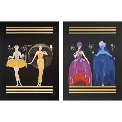 Lot 57 - Erté (1892-1990) MORNING DAY/EVENING NIGHT...