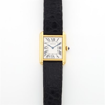 Lot 1726 - Stainless Steel and Gold 'Tank' Wristwatch, Cartier, Ref. 2743