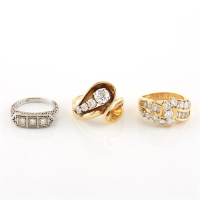 Lot 1879 - Group of Gold, Platinum and Diamond Rings