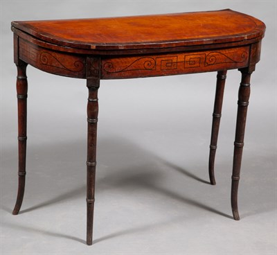 Lot 382 - Regency Inlaid Mahogany Fold-Over Games Table...