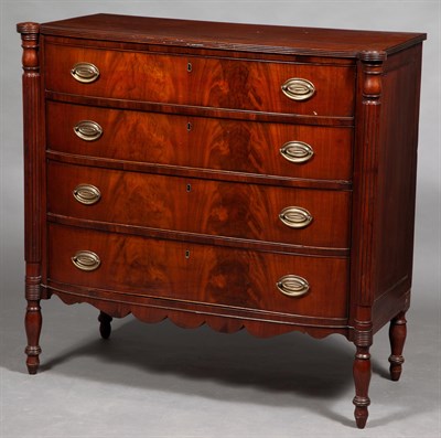 Lot 179 - Classical Mahogany Bow-Front Chest of Drawers...