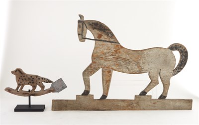 Lot 163 - Painted Wood and Metal Figure of a Spotted Dog...