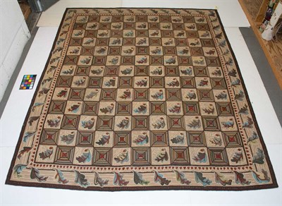 Lot 290 - Hooked Carpet Modern With an oak leaf design....