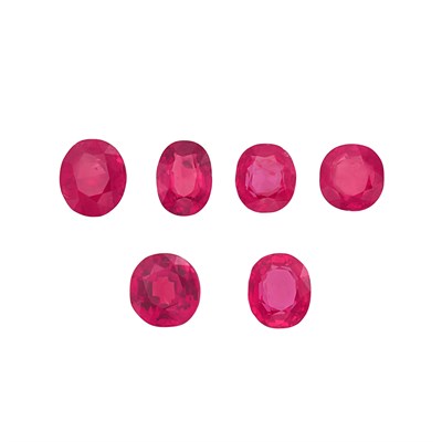 Lot 568 - Six Unmounted Rubies