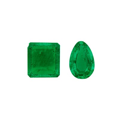 Lot 802 - Two Unmounted Emeralds