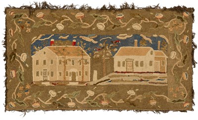 Lot 297 - Yarn Sewn and Shirred Pictorial Hearth Rug...