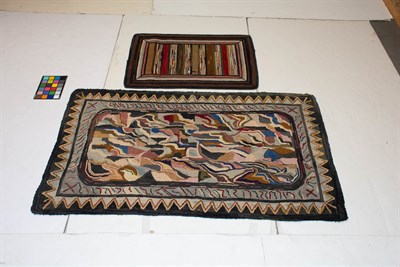 Lot 264 - Geometric Hooked Rug Early 20th century With...