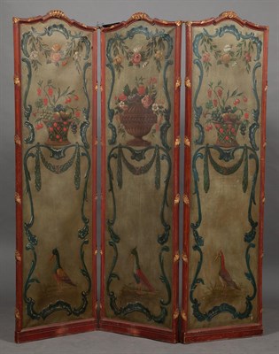 Lot 189 - Rococo Style Carved and Painted Parcel Gilt...