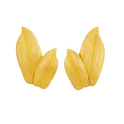 Lot 401 - Pair of Gold Leaf Earclips, Buccellati