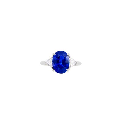 Lot 206 - Platinum, Sapphire and Diamond Ring, Tiffany & Co.