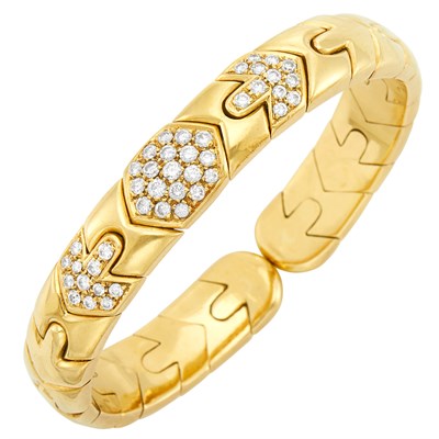 Lot 253 - Gold and Diamond Bracelet, Bulgari