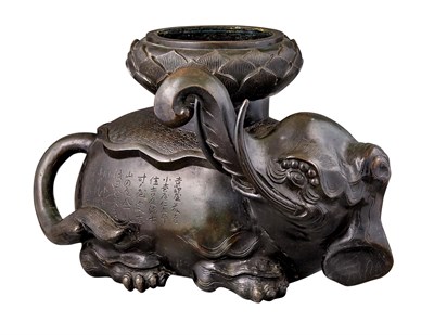 Lot 153 - Pair of Large Chinese Bronze Elephants...