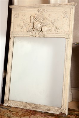 Lot 306 - Continental Neoclassical White Painted Trumeau...