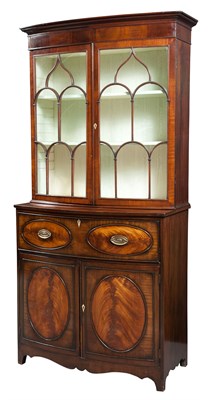 Lot 189 - George III Style Mahogany Secretaire/Bookcase...