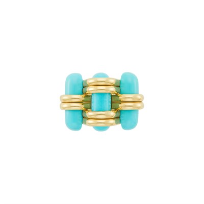 Lot 239 - Gold and Turquoise 'Trio' Ring, Verdura