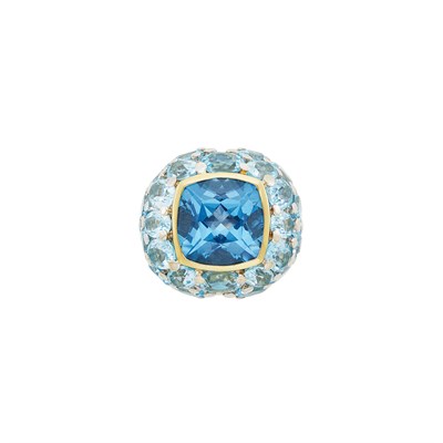 Lot 62 - Two-Color Gold and Blue Topaz Ring, Mimi