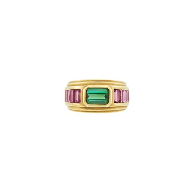 Lot 399 - Gold, Tourmaline and Pink Tourmaline Ring, Barry Kieselstein-Cord
