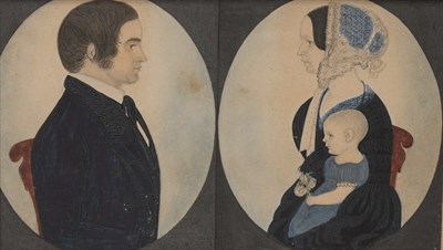 Lot 168 - Justus DaLee American, 1793-1878 Portrait of a...