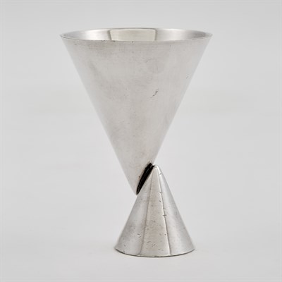 Lot 258 - Set of Six French Art Deco Silvered Metal...