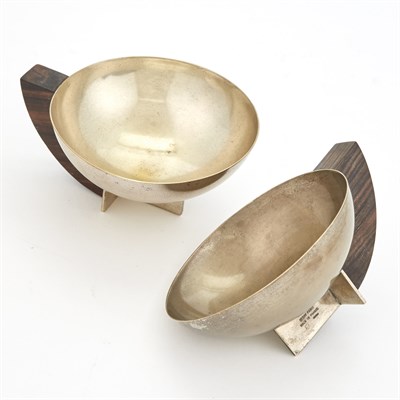 Lot 256 - Pair of Maison Desny Silver Plate and Rosewood...