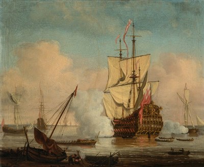 Lot 42 - Cornelis Van de Velde Dutch, circa 1674-1714 A...