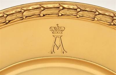 Lot 135 - Russian Silver-Gilt Dinner Plate Grachev, with...