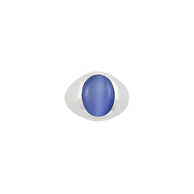 Lot 95 - Gentleman's Platinum and Star Sapphire Gypsy Ring