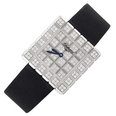 Lot 57 - White Gold and Diamond 'Ice Cube' Wristwatch, Chopard by de Grisogono, Ref. 444