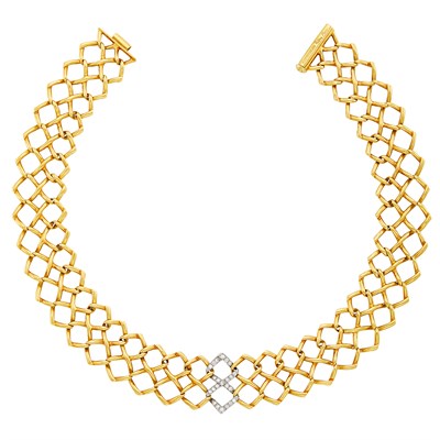 Lot 143 - Gold, Platinum and Diamond Necklace, Tiffany & Co., Paloma Picasso
