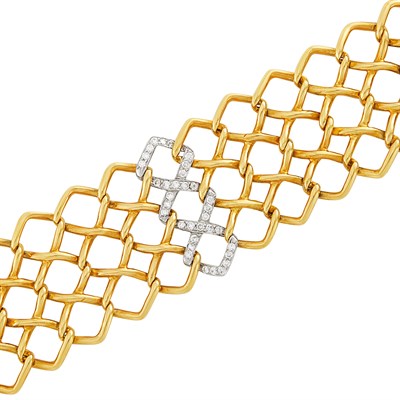 Lot 144 - Gold, Platinum and Diamond Bracelet, Tiffany & Co., Paloma Picasso