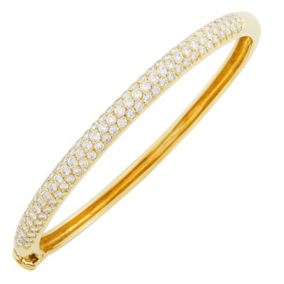 Lot 427 - Gold and Diamond Bangle Bracelet, Van Cleef & Arpels, France