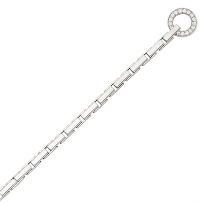 Lot 338 - White Gold and Diamond 'Agraffe' Bracelet, Cartier, France