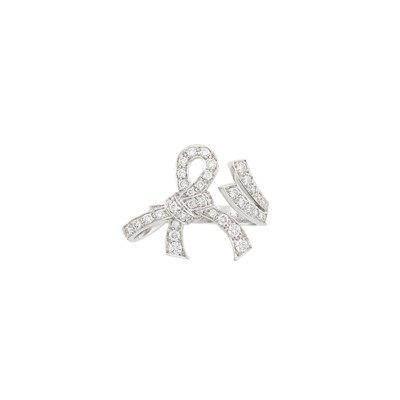 Lot 59 - White Gold and Diamond 'Ruban' Ring, Van Cleef & Arpels, France