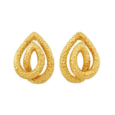 Lot 256 - Pair of Gold Earclips, Van Cleef & Arpels, France