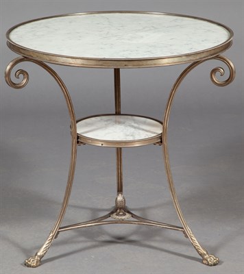 Lot 317 - Louis XVI Style Silvered-Metal and Marble...